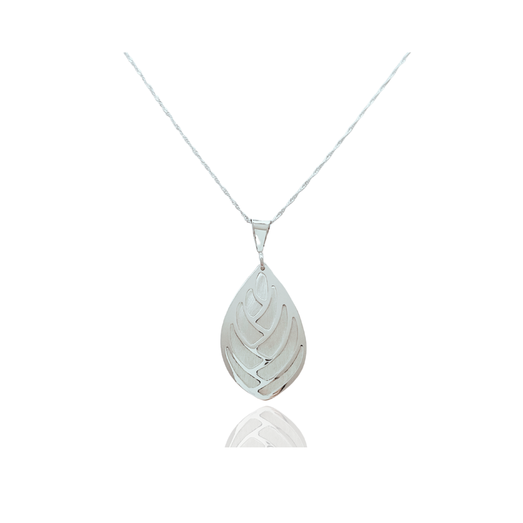 Collar Hoja Plata Calada