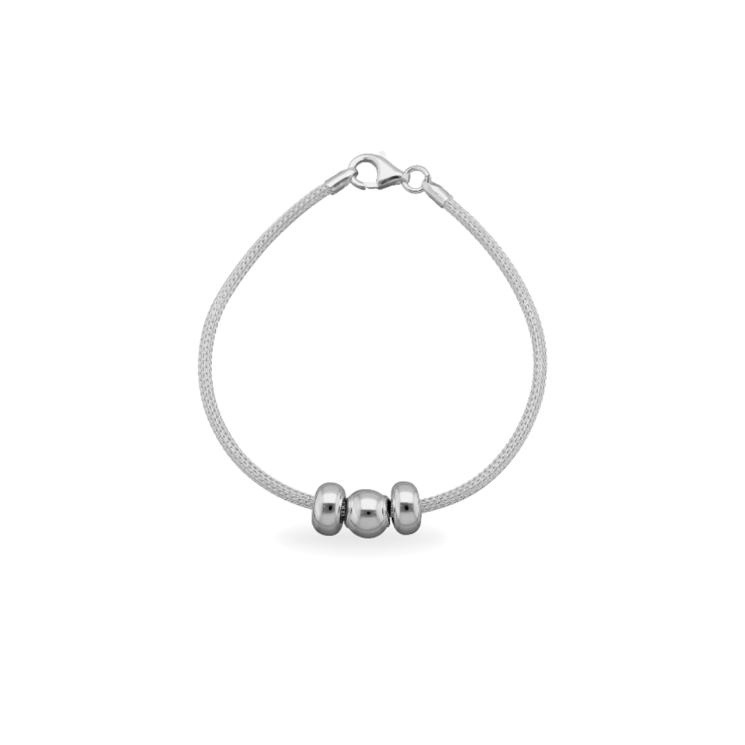 Pulsera Silver Spiga – Plata 925 con Esferas de 8 mm