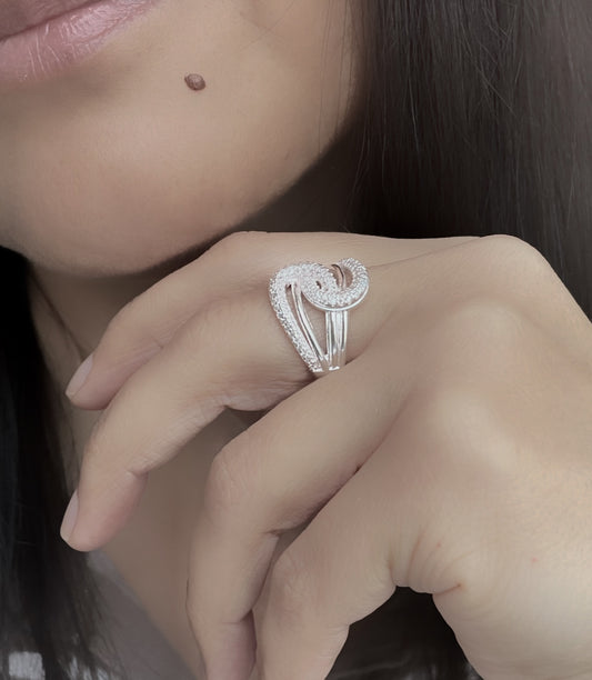 Anillo Leticia Plata 925 circones pavé