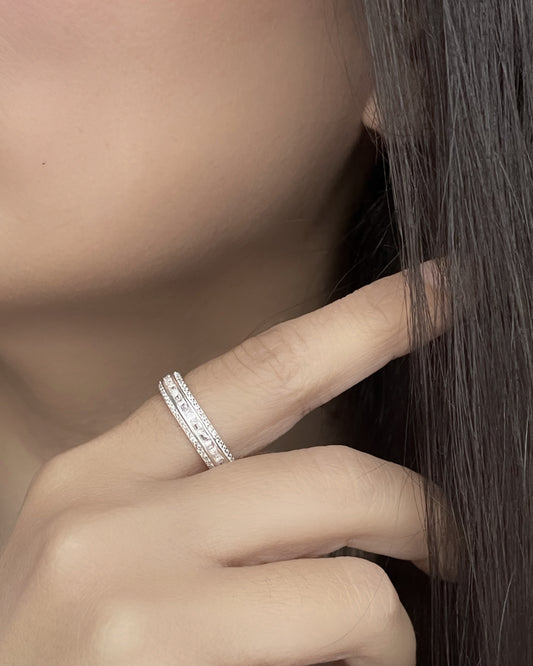 Anillo Victoria Plata925 Doble banda circones