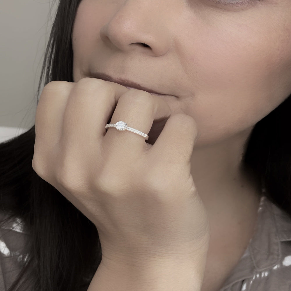 Anillo Inés Plata 925 Solitario