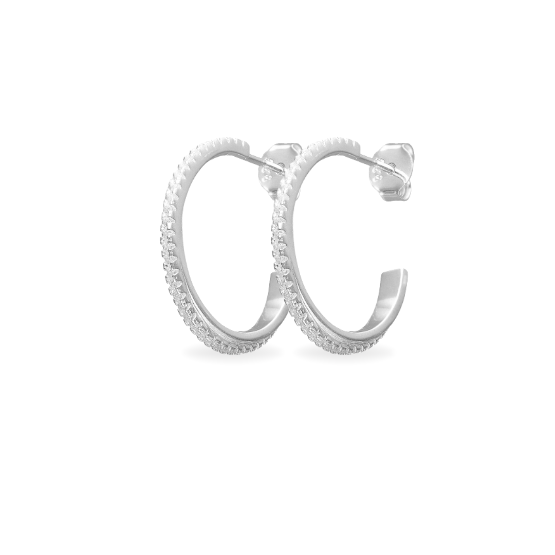 Aro Selene – Semi Argollas de Plata 925 con Circones