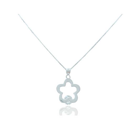 Collar Luz de Trébol-Plata 925-Cristal redondo