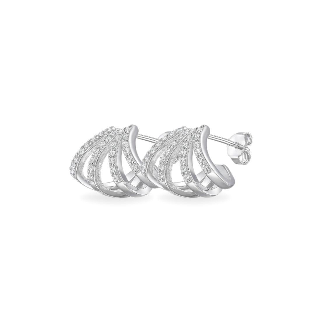 Aros Aurelia – Semi Argollas de Plata 925 con Circones