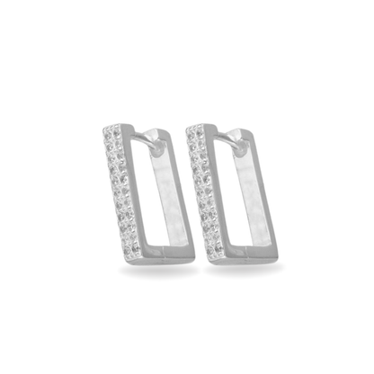 Aros Caelia – Argollas Cuadradas de Plata 925 con Circones