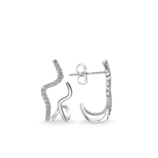 Pendientes Onda de Luz - Plata 925 y circones.