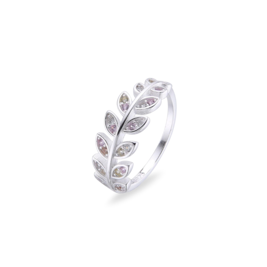 Anillo Laurel de Luz - Plata 925 y circones