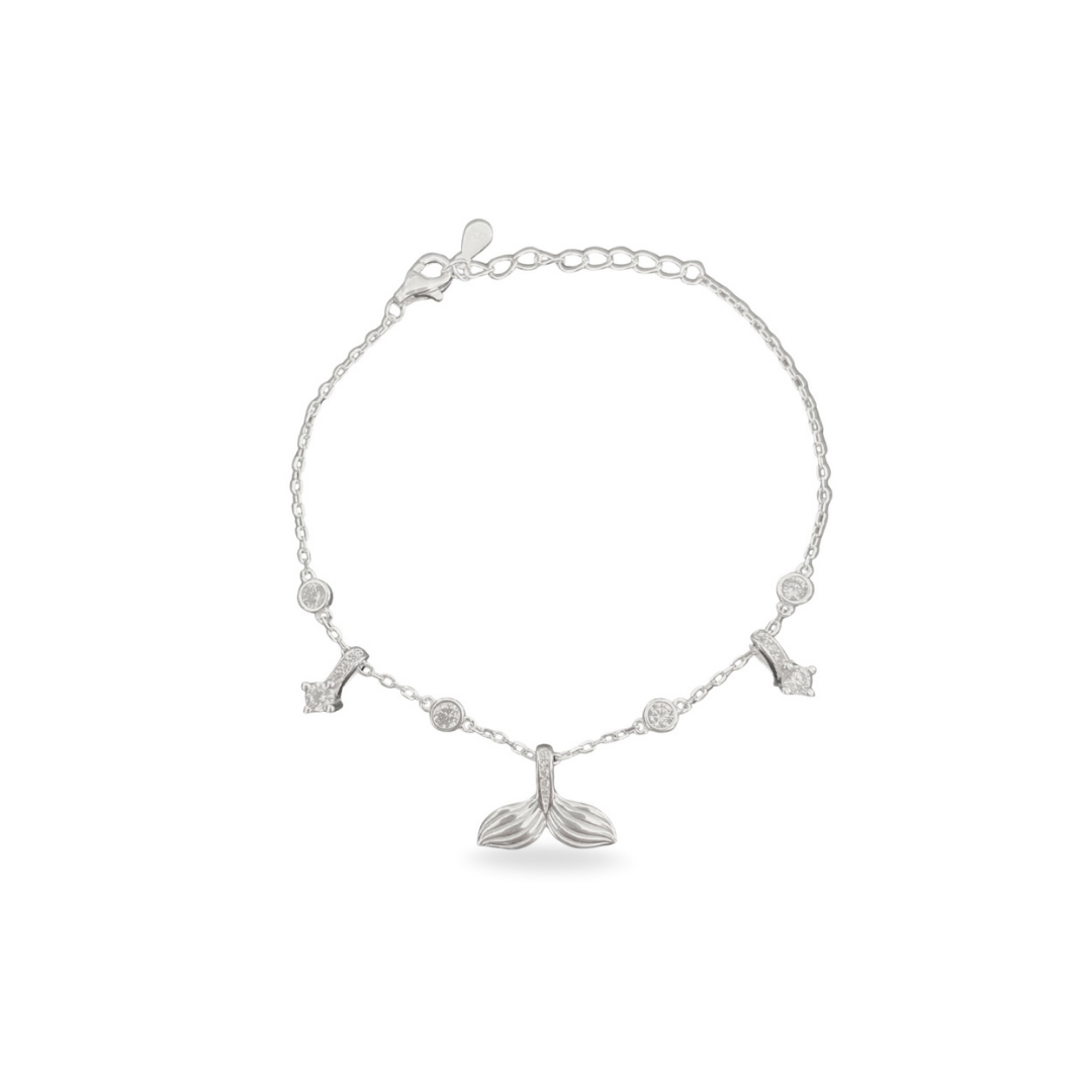 Pulsera Cola de Ballena Brillante - Plata 925