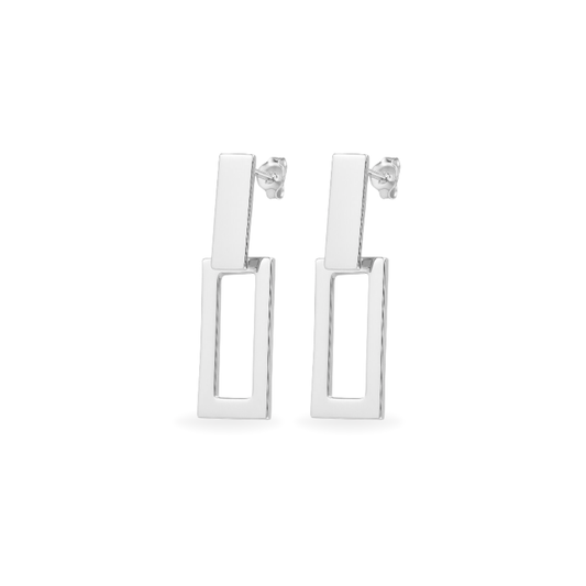 Pendientes Dalia – Rectángulos Dobles de Plata 925